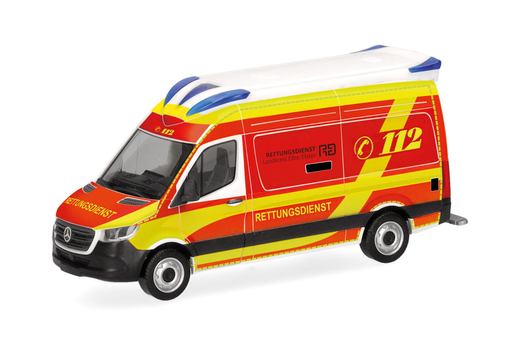 Herpa 099042 - Mercedes-Benz Sprinter 18 Delfis RTW "Rettungsdienst Landkreis Elbe-Elster"