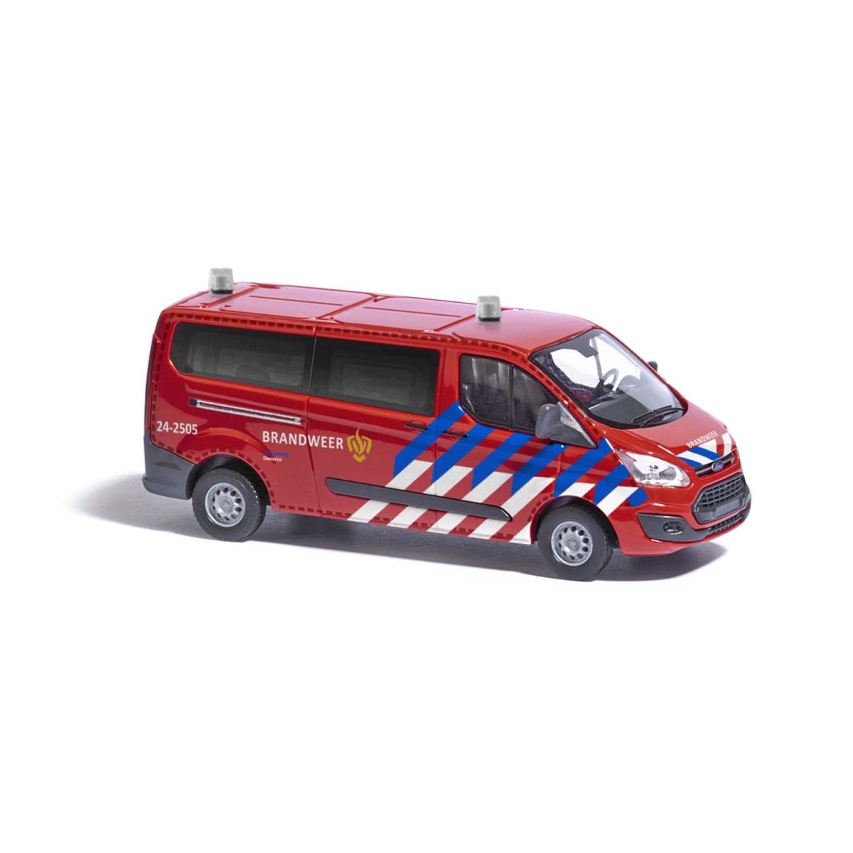Busch 52443 - Ford Transit Custom Bus Brandweer Niederlande, Bj. 2012