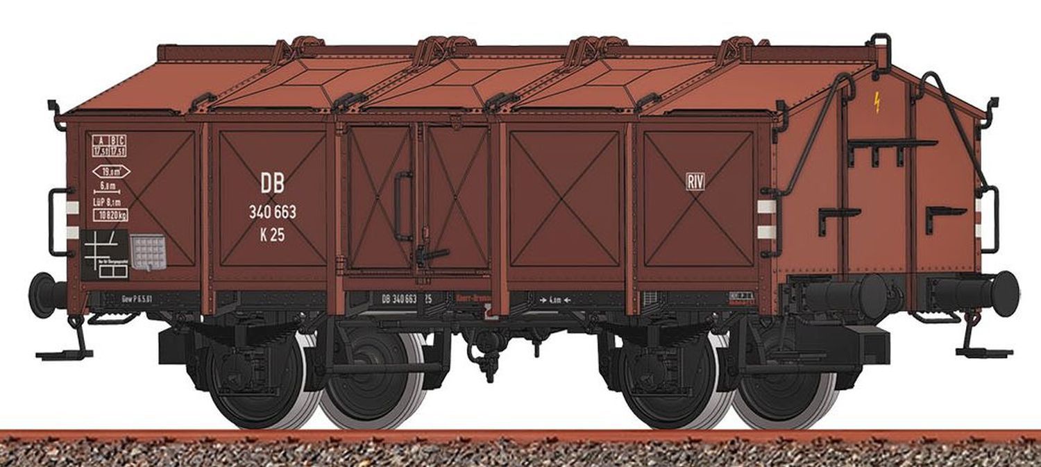 Brawa 50542-A25 - Klappdeckelwagen K 25, DB, Ep.III