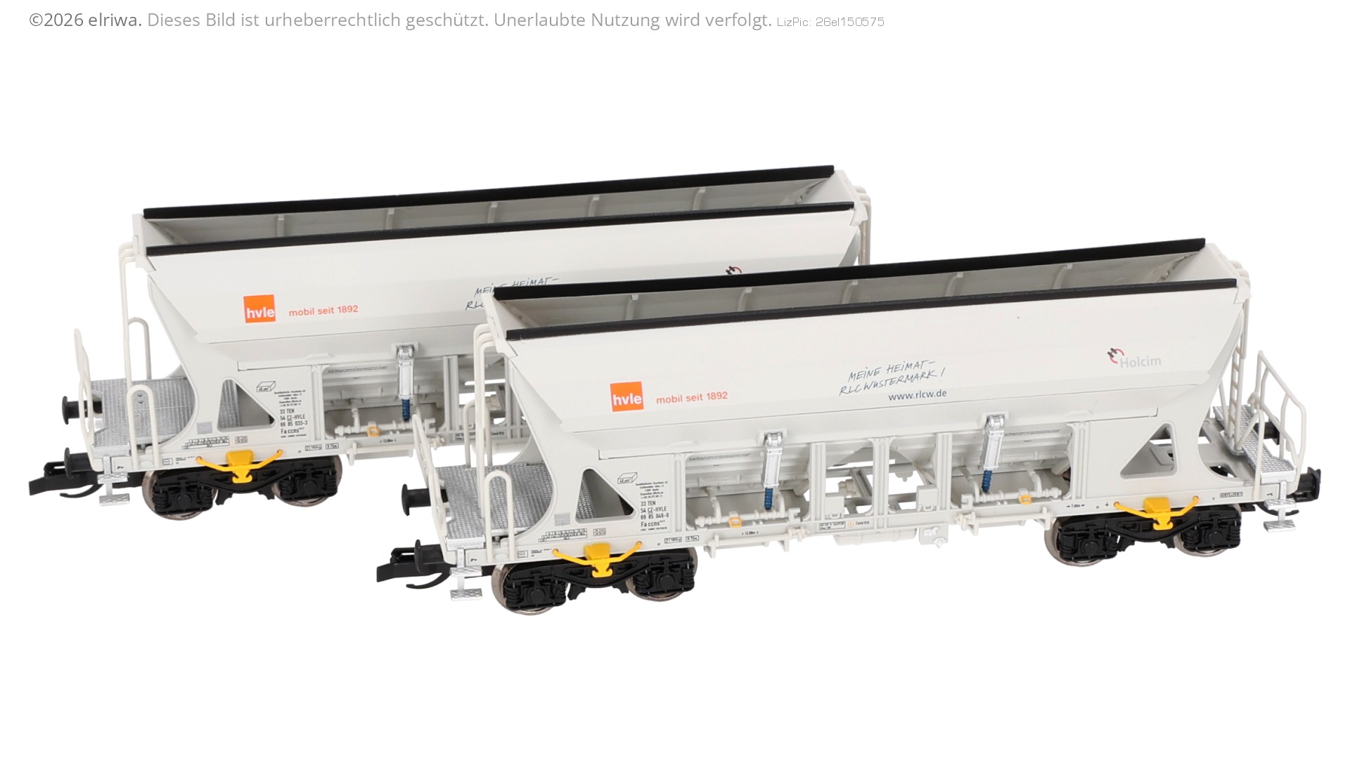Tillig 01074 - 2er Set Selbstentladewagen Faccns, HVLE-Holcim, Ep.VI