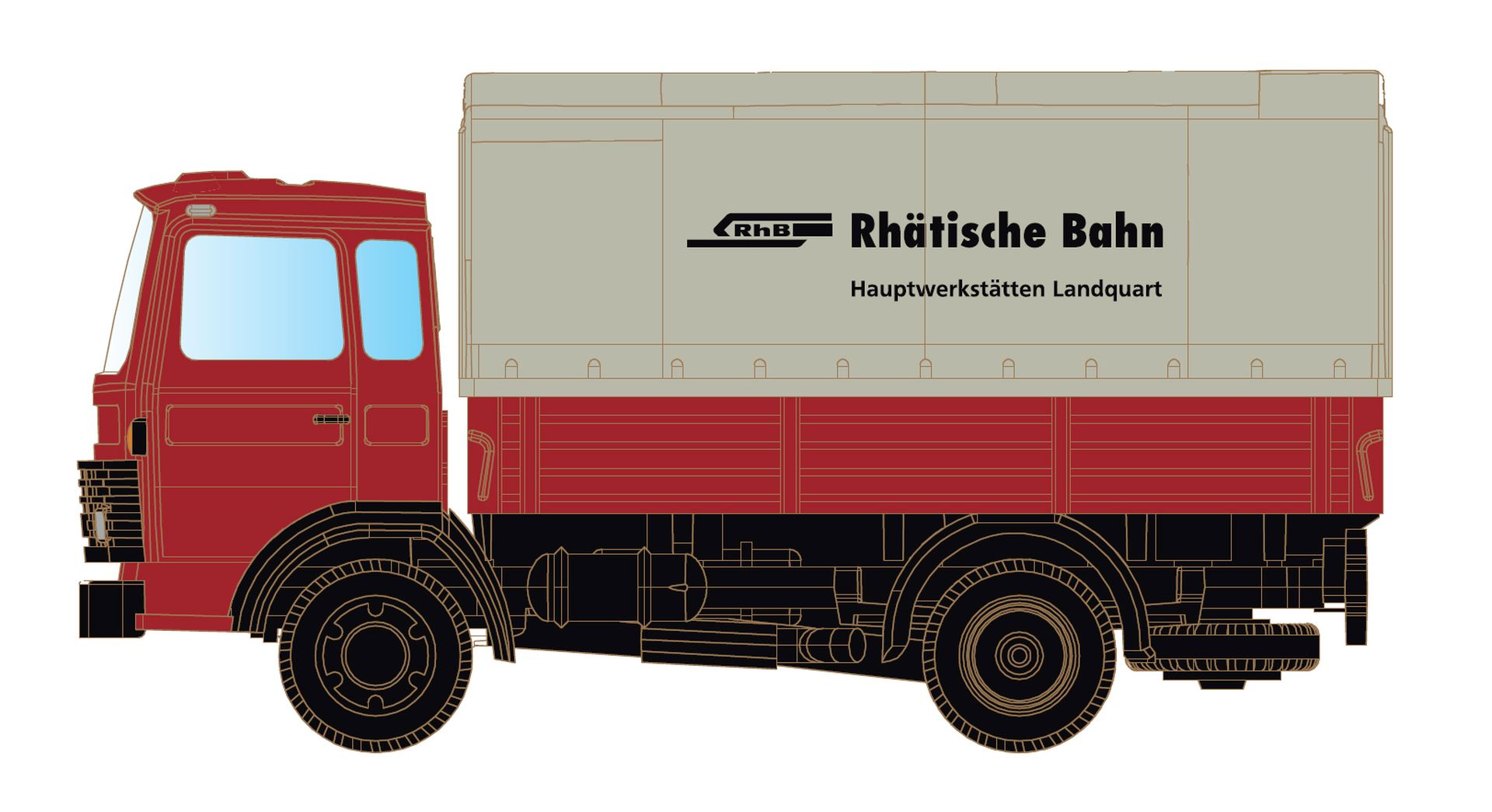 MiNiS LC4807 - Magirus MK 130M8 mit Pritsche/Plane - RhB (CH)