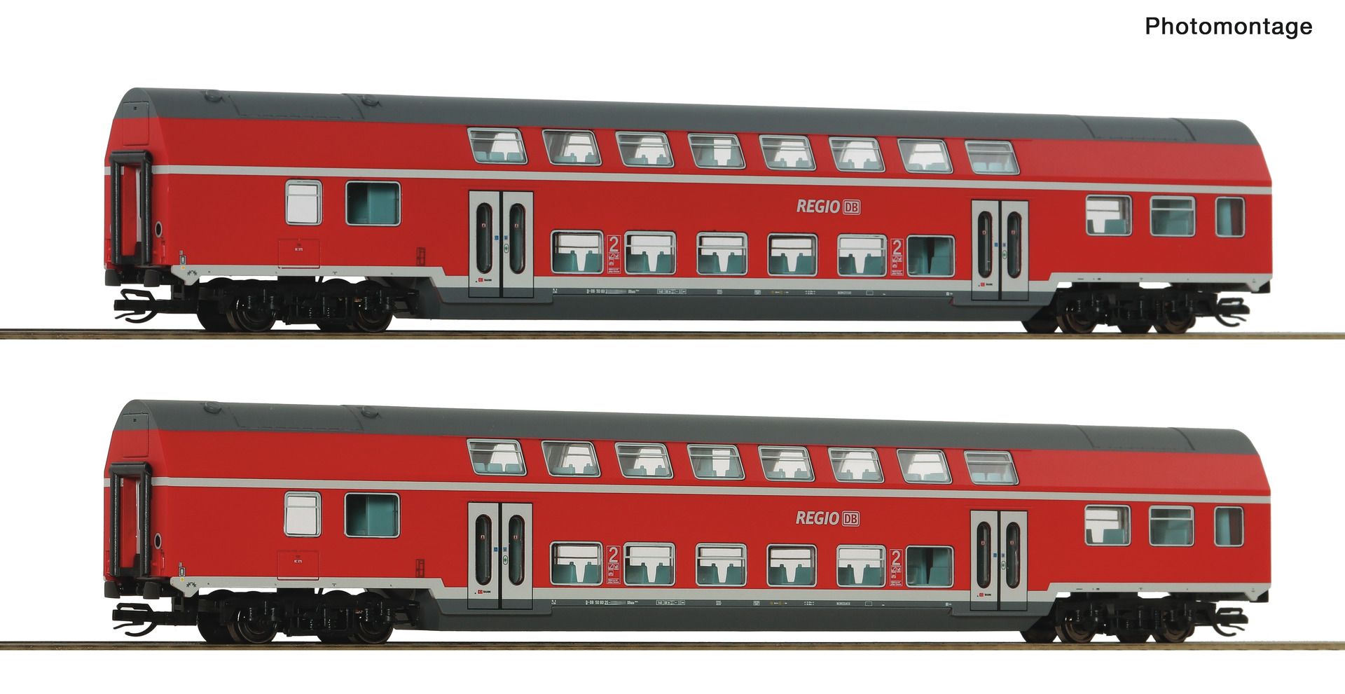 Roco 6280072 - 2er Set Doppelstockwagen, DBAG, Ep.V-VI