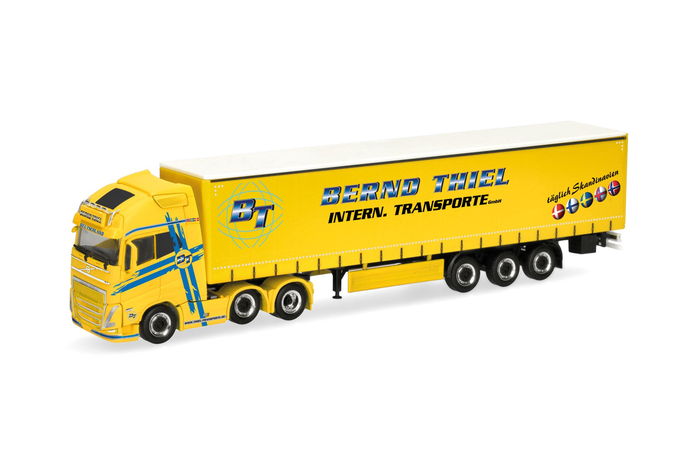 Herpa Volvo FH GL XL Electric LKW Modell 1:87 - Gardinenplanen-Sattelzug | Made In Germany