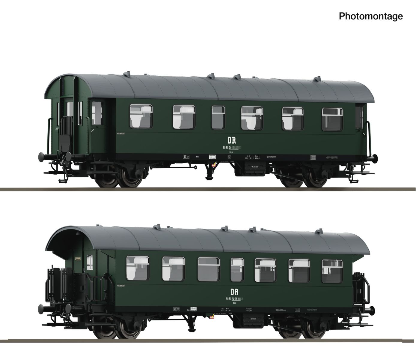 Roco 6280085 - 2er Set Personenwagen Baai, DR, Ep.IV