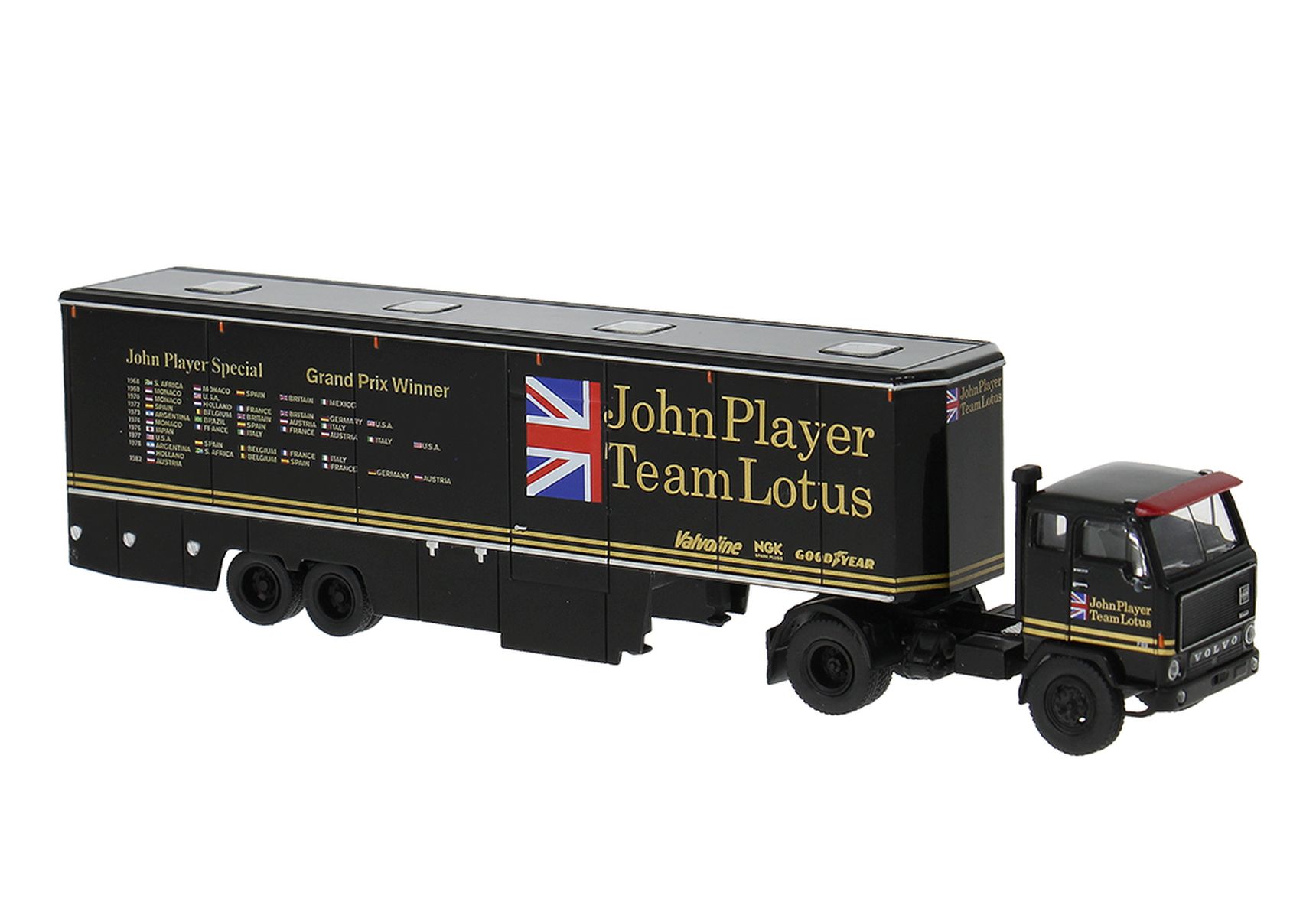 Brekina 85689 - Volvo F89 Renntransporter d. historischen Lotus-Teams, 90er-Jahre