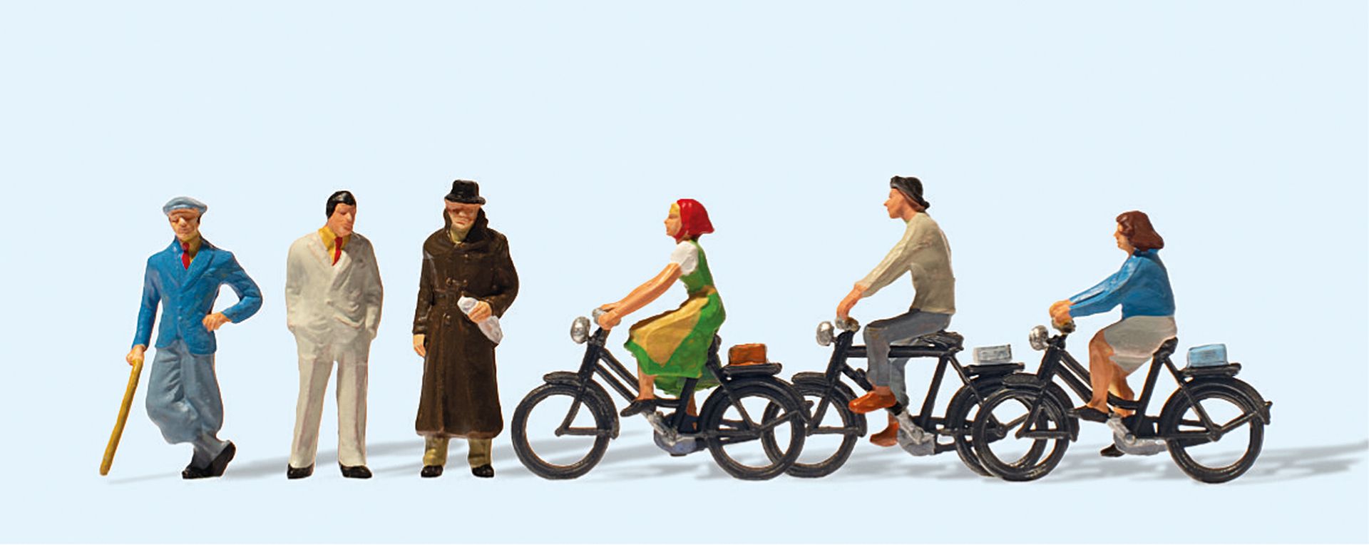 Preiser 12484 - Passanten und Radfahrer, um 1936