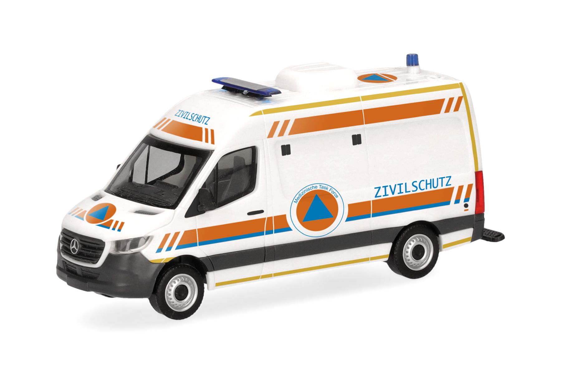 Herpa 099172 - Mercedes-Benz Sprinter 18 Halbbus Hochdach "MTF Zivilschutz"