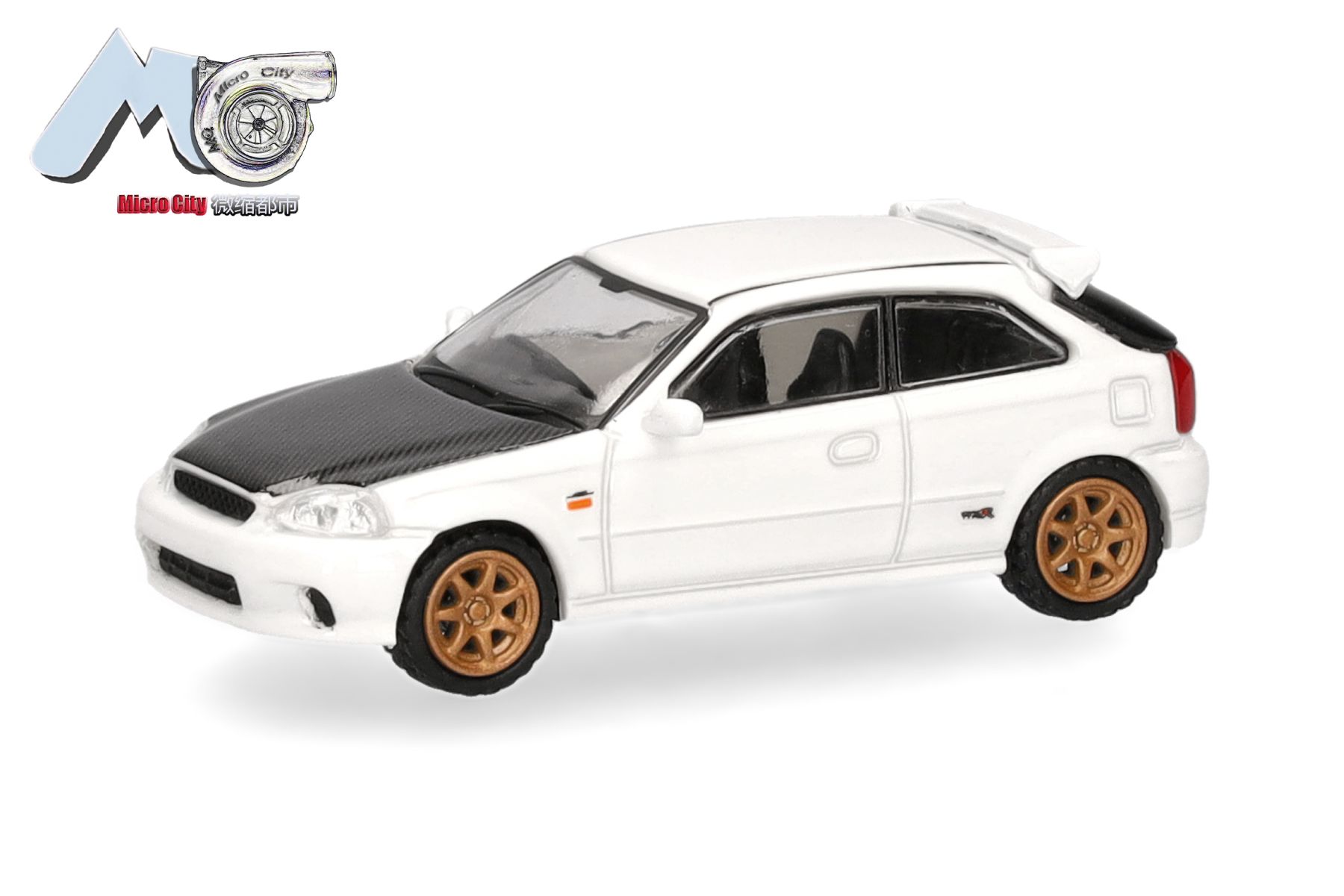 Herpa 87MC000156 - MicroCity: Honda Civic Type R (EK9), weiß
