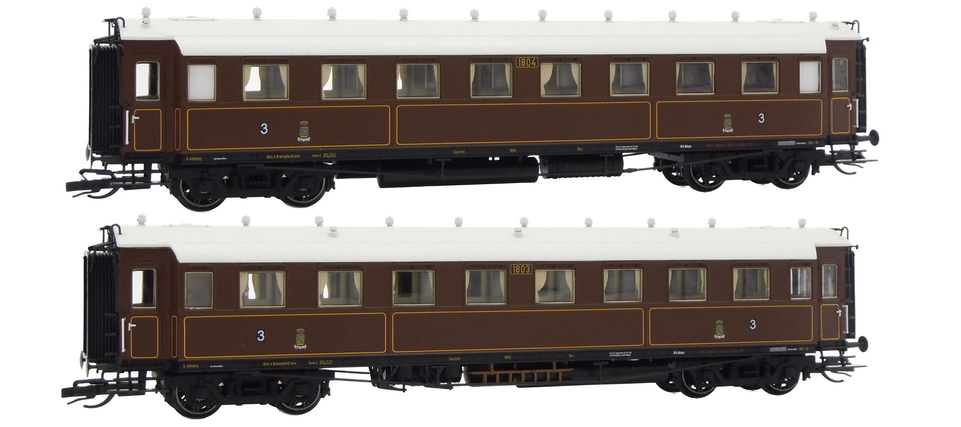 Saxonia 120173 - 2er Set Personenwagen C4Ü Sa 07, K.Sächs.Sts.E.B., Ep.I