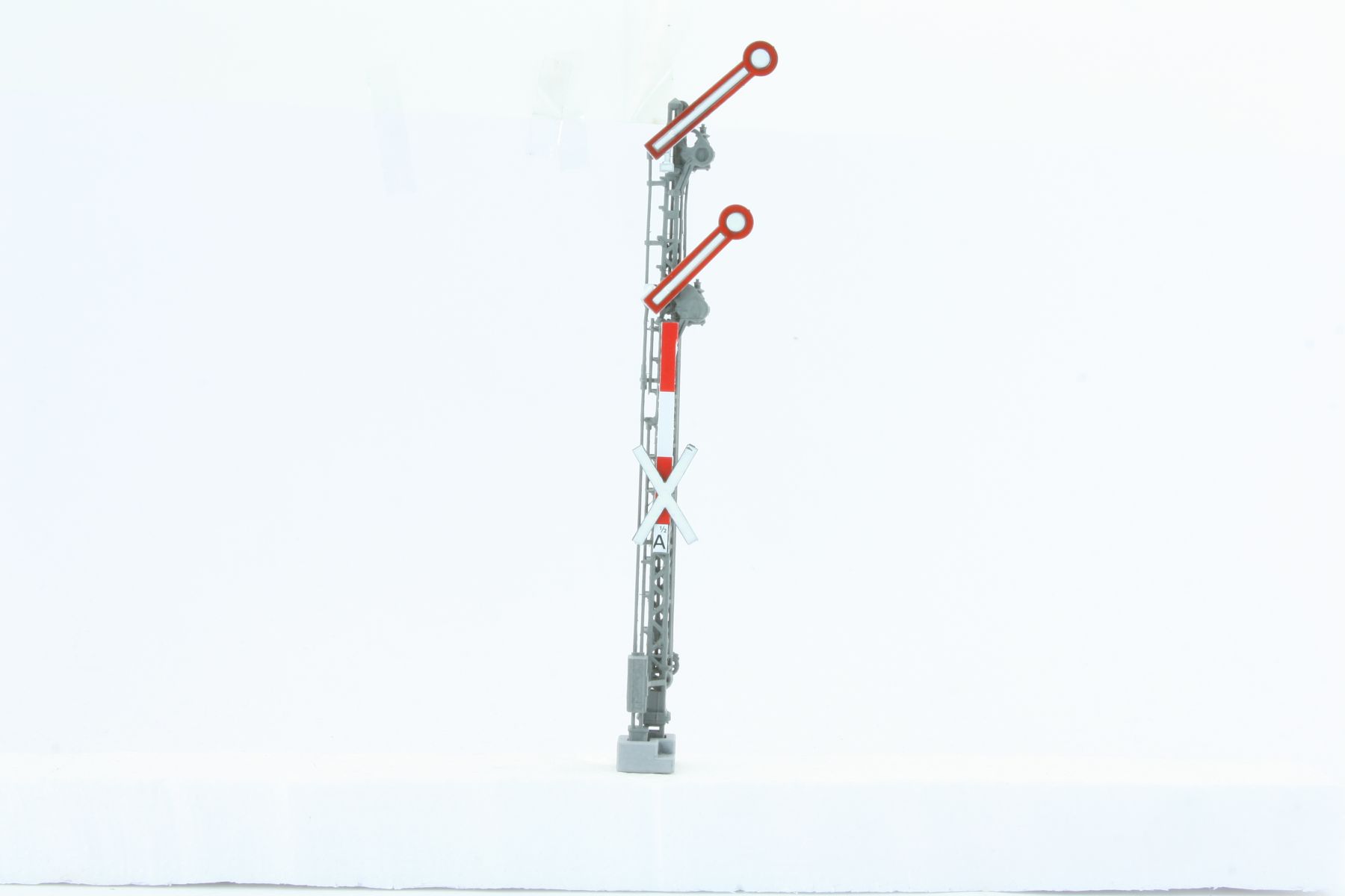 doppelarmiges Formsignal Dummy ohne Funktion Langsamfahrt Hp2