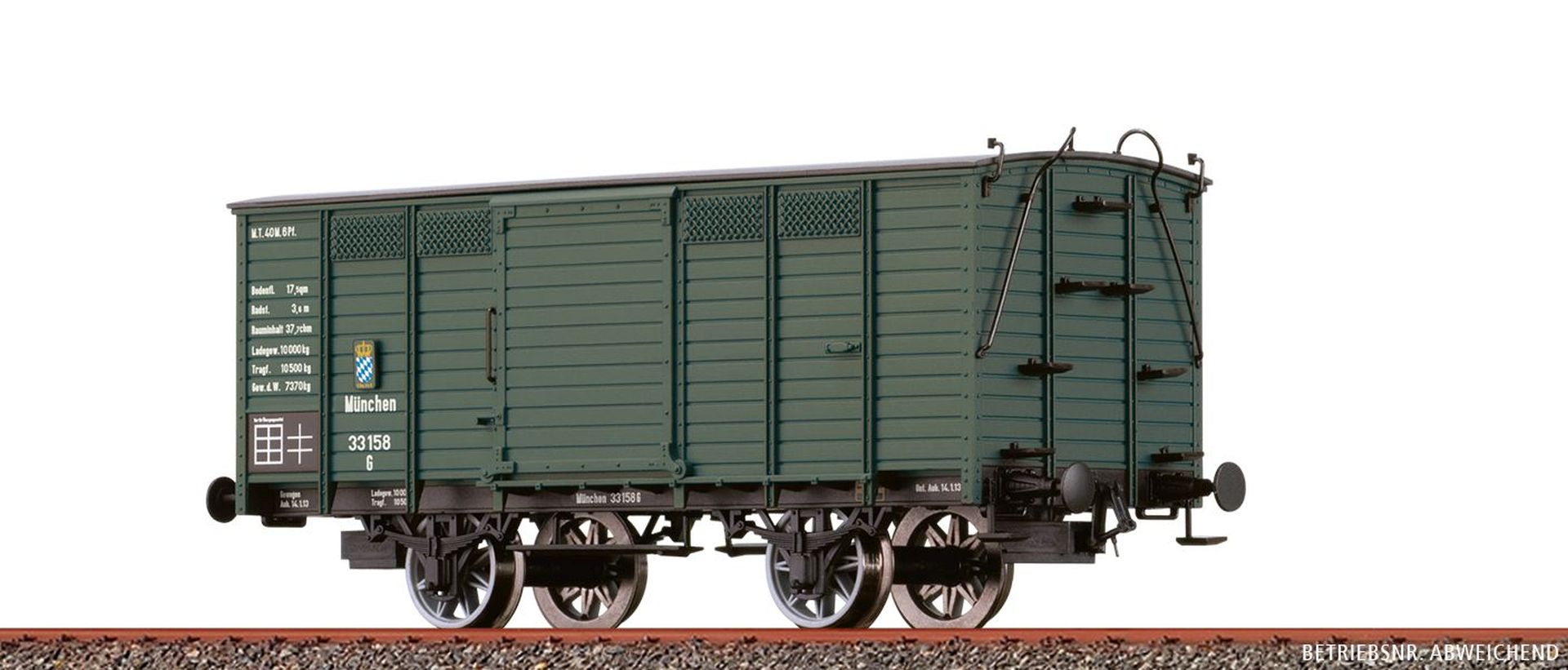 Brawa 48045 - Gedeckter Güterwagen G, K.Bay.Sts.B., Ep.I