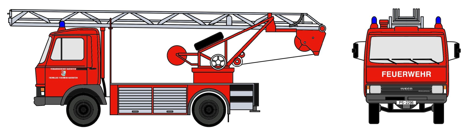 Loewe 4122 - Iveco Magirus "Zeta"  90M5 - DL18 Feuerwehr Hauenstein (Facelift)