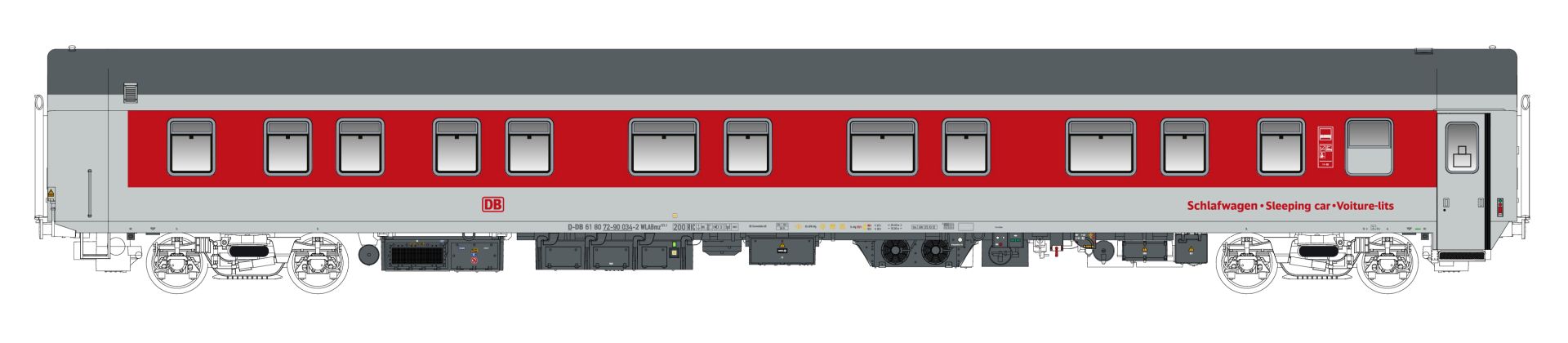 L.S. Models LS58624 - Schlafwagen WLABmz 173.1, DB NachtZug, DBAG, Ep.VI, neues Design, kein durchgehender roter Streifen