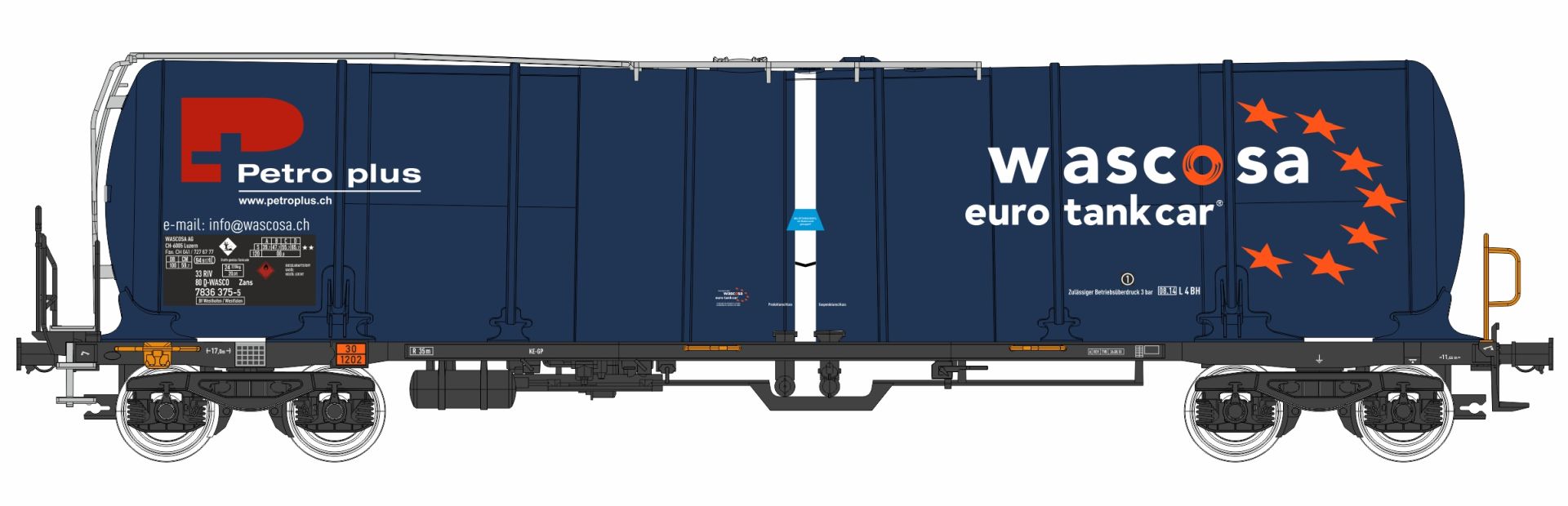 igra 96200089 - Kesselwagen Zans 98, Wascosa, Ep.V 'euro tank car - Petro plus'