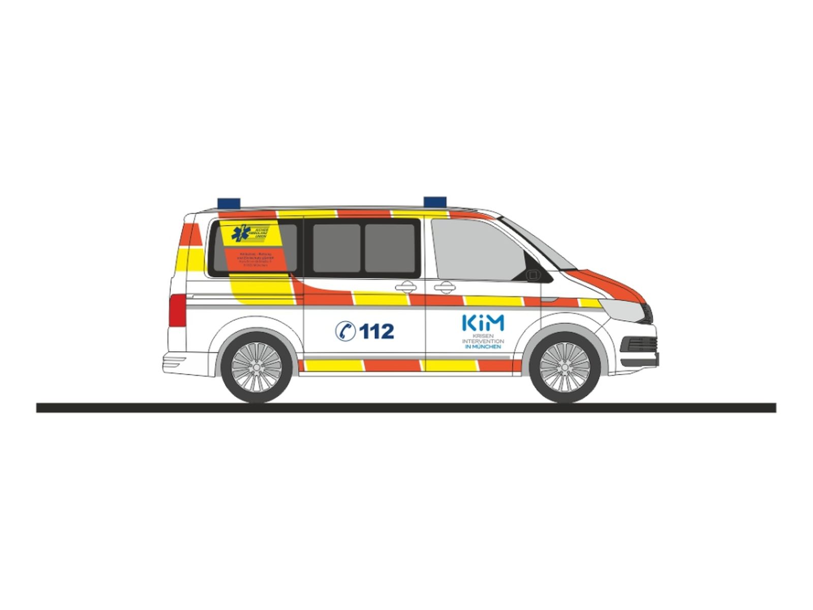 Rietze 53949 - Volkswagen T6 Aicher Ambulanz Krisenintervention München