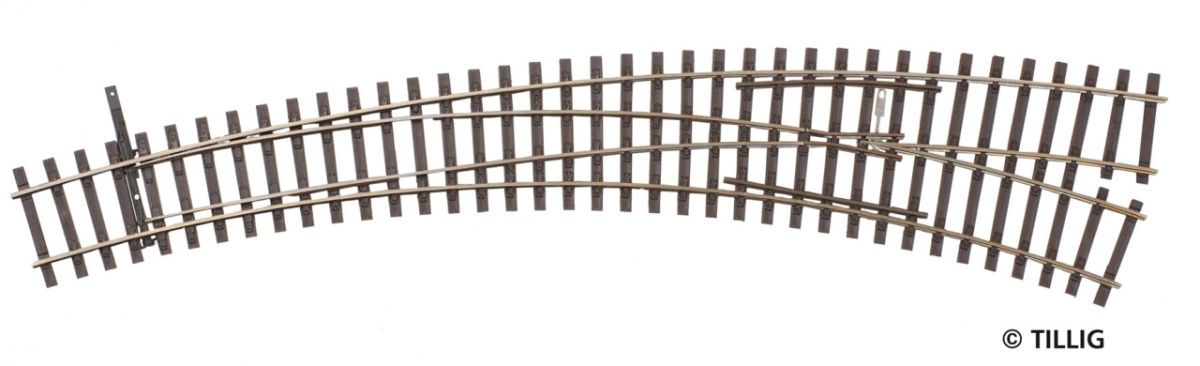 Tillig 85333 - Innenbogenweiche rechts, R377/R543, 9'