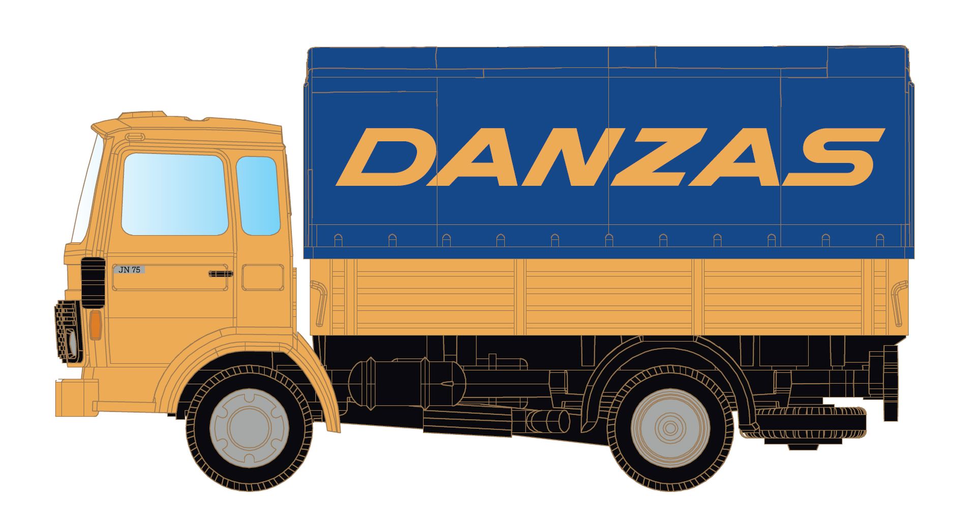 MiNiS LC4863 - Renault JK75 mit Pritsche/Plane, DANZAS