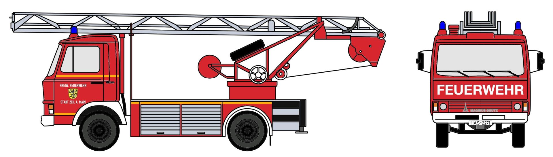 Loewe 4109 - Iveco Magirus "Zeta"  90M5 - DL18 Feuerwehr Zeil am Main