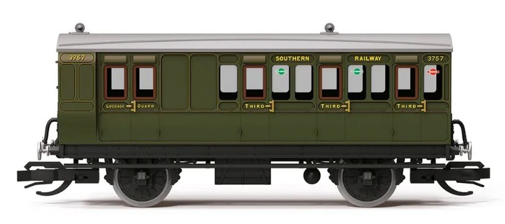 Hornby TT4053 - Personenwagen 4 Wheel Coach 3rd Class Brake, SR, Ep.I