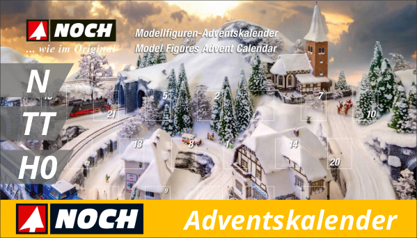 NOCH Figuren-Adventskalender 2024 Spur TT - 24 Modellfiguren Für Modellbahn