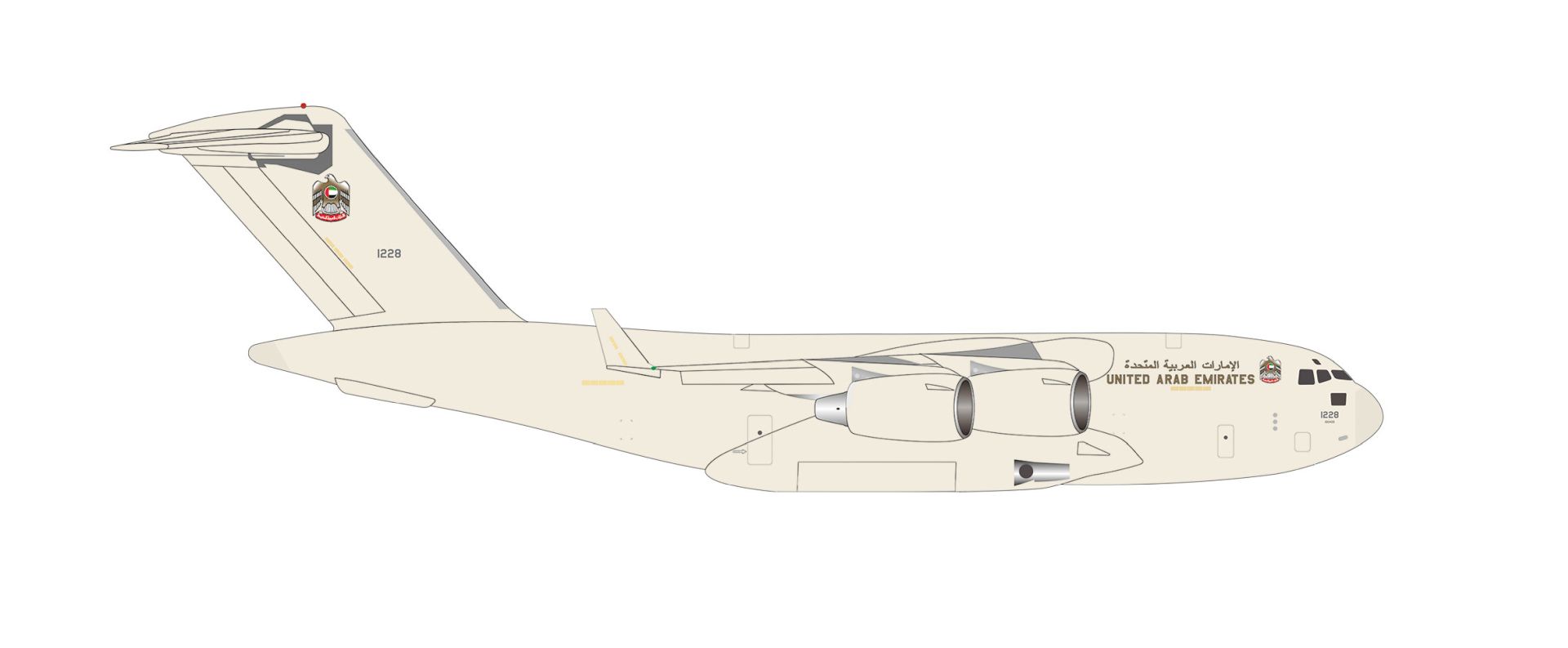 Herpa 539395 - United Arab Emirates Air Force Boeing C-17A Globemaster III