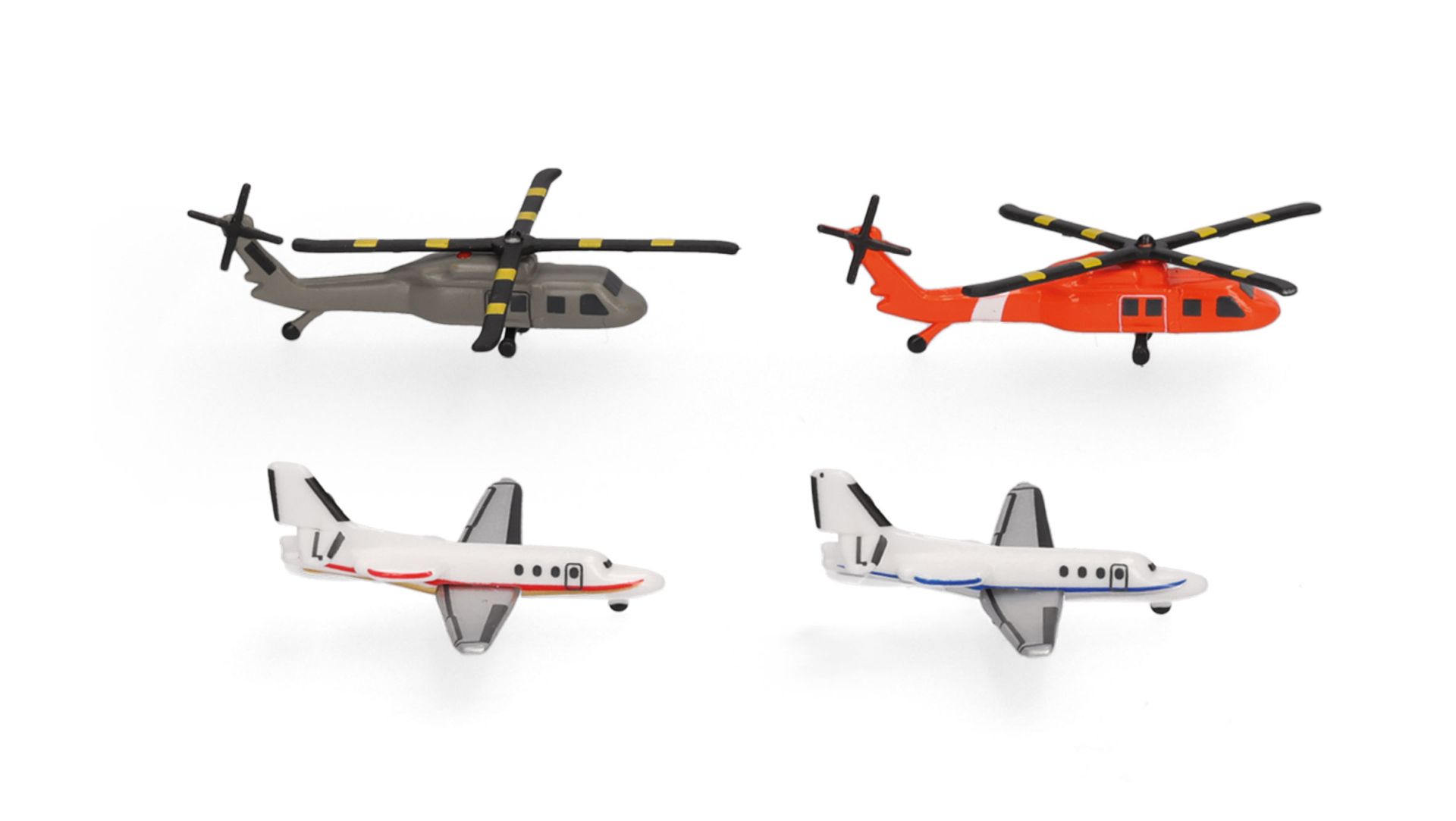 Herpa 535939-001 - Helikopter und Bizjet Set (2+2)