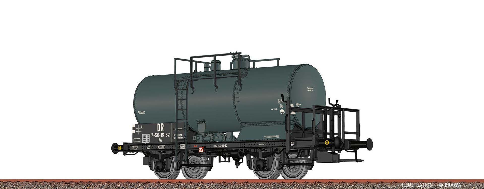 Brawa 50853 - Kesselwagen Zw, DR, Ep.III